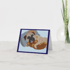 Slapende Pug met Teddibeer