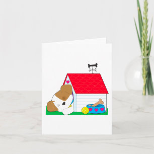 Slapende puppyhondenhok Cute huisdier Kaart
