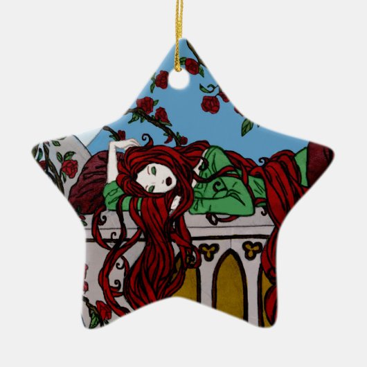 Slapende Rapunzel Keramisch Ornament (Voorkant)