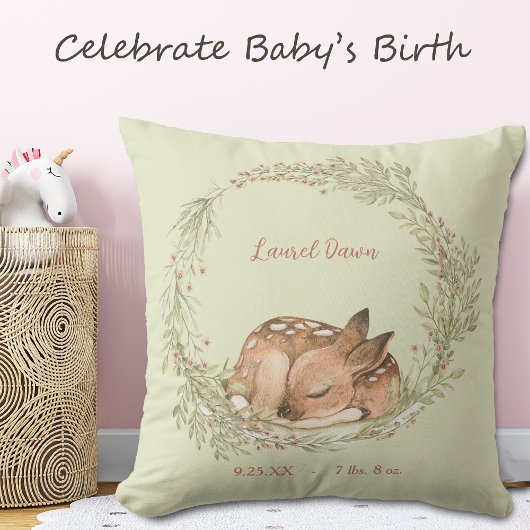 Slapende reekalf lente bladkrans  kussen