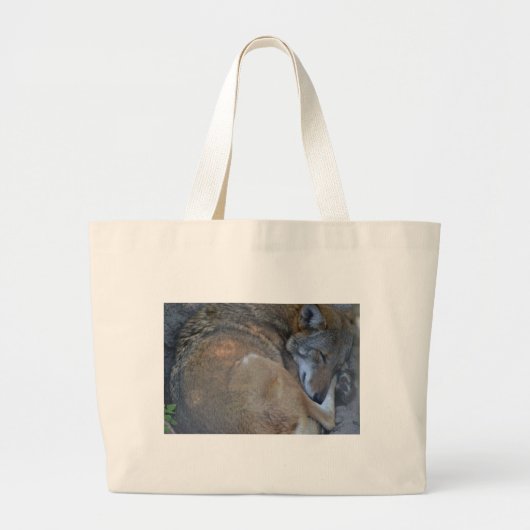 Slapende rode wolf grote tote bag (Voorkant)