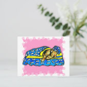 Slapende Roze Airedale Briefkaart (Staand voorkant)
