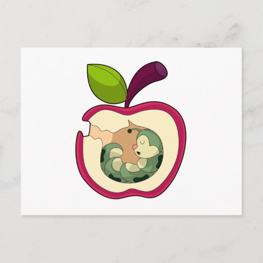 Slapende Rups Appel Briefkaart (Voorkant)