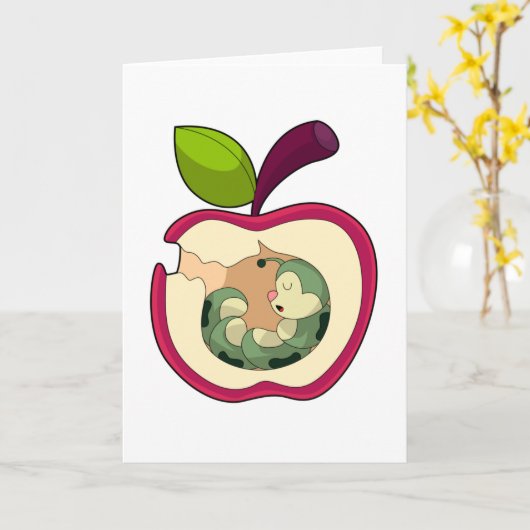 Slapende Rups Appel Kaart (Gele Bloem)