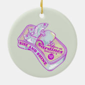 SLAPENDE SARDINES STIJGEN EN SCHIJNEN KERAMISCH ORNAMENT (Achterkant)