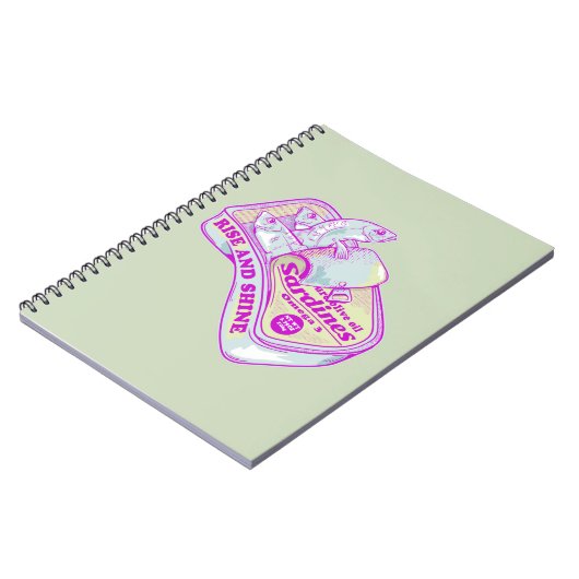 SLAPENDE SARDINES STIJGEN EN SCHIJNEN NOTITIEBOEK (Linkerzijde)