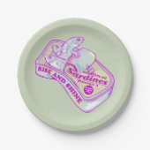 SLAPENDE SARDINES STIJGEN EN SCHIJNEN PAPIEREN BORDJE (Voorkant)