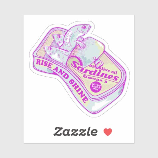 SLAPENDE SARDINES STIJGEN EN SCHIJNEN STICKER (Vel)
