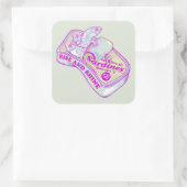 SLAPENDE SARDINES STIJGEN EN SCHIJNEN VIERKANTE STICKER (Tas)