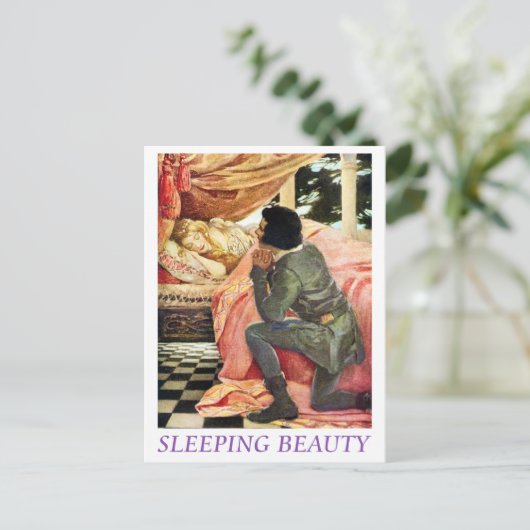 Slapende schoonheid briefkaart (Staand voorkant)