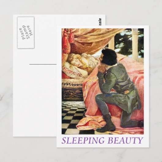 Slapende schoonheid briefkaart (Voorkant / Achterkant)