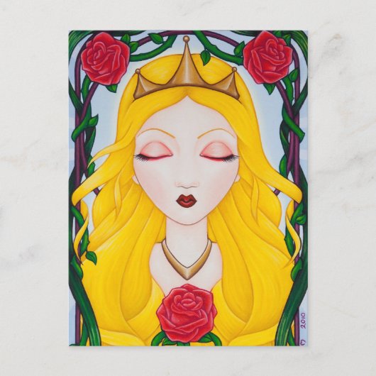 Slapende schoonheid briefkaart (Voorkant)