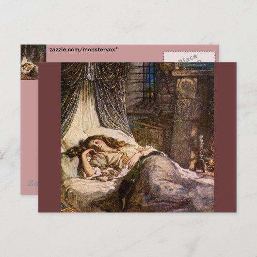 Slapende schoonheid briefkaart (Voorkant / Achterkant)