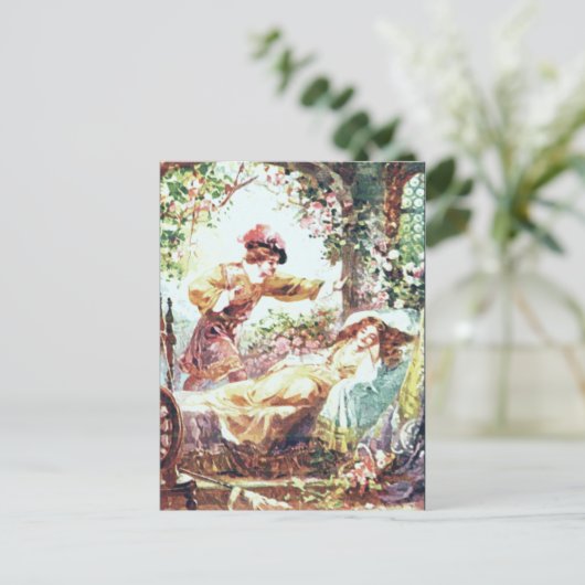 Slapende schoonheid briefkaart (Staand voorkant)