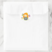 Slapende schoonheid ronde sticker (Tas)