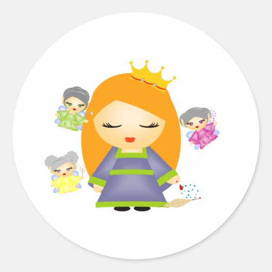 Slapende schoonheid ronde sticker (Voorkant)