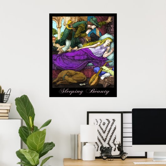Slapende schoonheid van Walter Crane Poster (Thuiskantoor)
