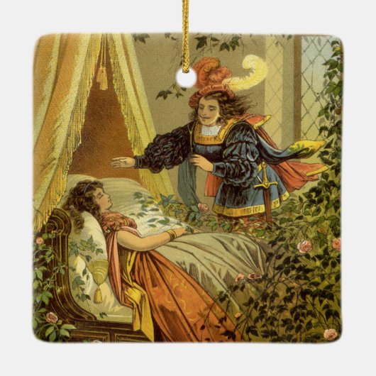  slapende schoonheid, Victoriaans feiltafels Keramisch Ornament (Achterkant)