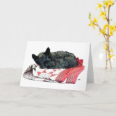 Slapende Scottie-hond Kaart (Gele Bloem)
