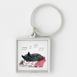 Slapende Scottie-hond Sleutelhanger