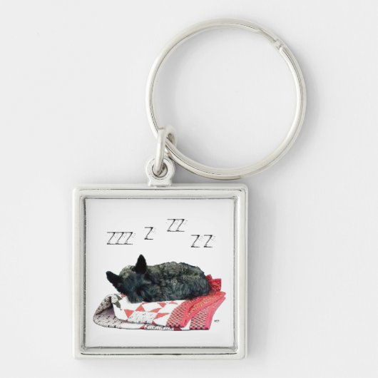Slapende Scottie-hond Sleutelhanger (Voorkant)