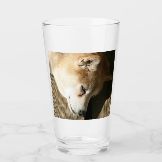 Slapende Shiba Inu Glas (Voorkant)