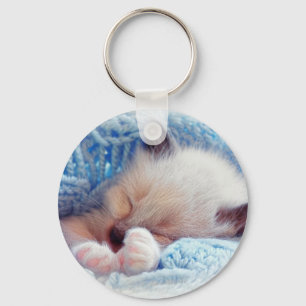 Slapende Siamese Kitten Paws Sleutelhanger
