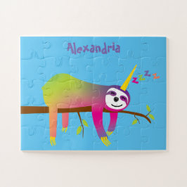 Slapende Slothicorn Kinder, persoonlijk Legpuzzel