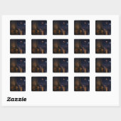 slapende straathond vierkante sticker (Vel)