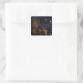 slapende straathond vierkante sticker (Tas)