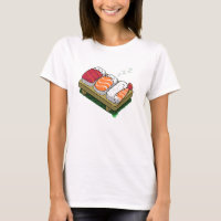 slapende sushi-vrouwen schattig grappig t-shirt