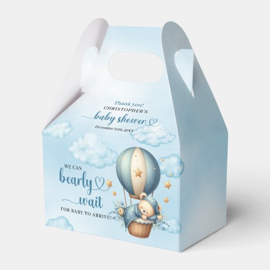 Slapende teddybeer in heteluchtballon gunst dozen bedankdoosjes (Achterkant)