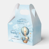 Slapende teddybeer in heteluchtballon gunst dozen bedankdoosjes (Voorkant Zijde)