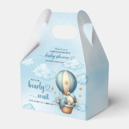 Slapende teddybeer in heteluchtballon gunst dozen bedankdoosjes