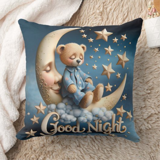 slapende teddybeer kussen (Deken)