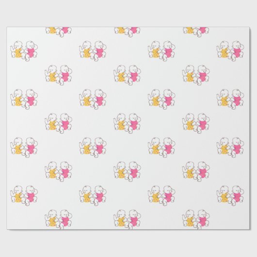 slapende tweeling cadeaupapier (Vlak)