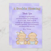 Slapende Tweeling Jongen Meisje Kaart (Voorkant / Achterkant)