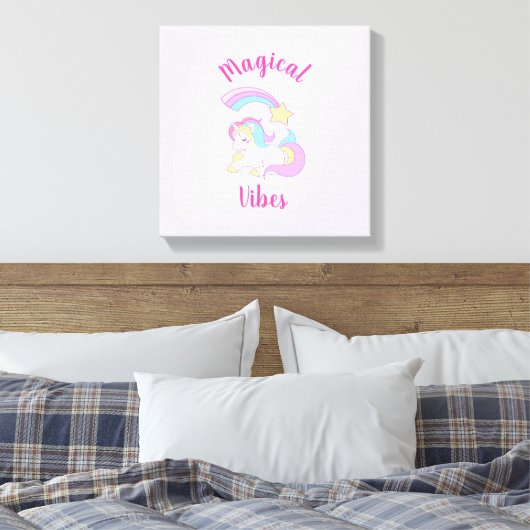 Slapende uithangbord en Shooister van magische Vib Canvas Afdruk (Insitu (Slaapkamer))