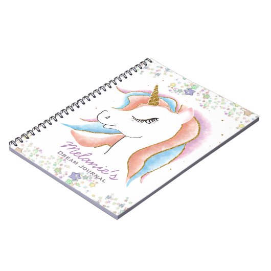 Slapende Unicorn Persoonlijke Dream Journal Notitieboek (Linkerzijde)