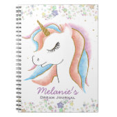 Slapende Unicorn Persoonlijke Dream Journal Notitieboek (Voorkant)