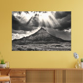 Slapende Ute Mountain zwart-wit fotografie Canvas Afdruk (Insitu (Woonkamer))