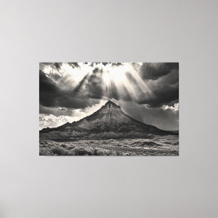 Slapende Ute Mountain zwart-wit fotografie Canvas Afdruk