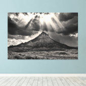 Slapende Ute Mountain zwart-wit fotografie Canvas Afdruk (Insitu (Houten vloer))