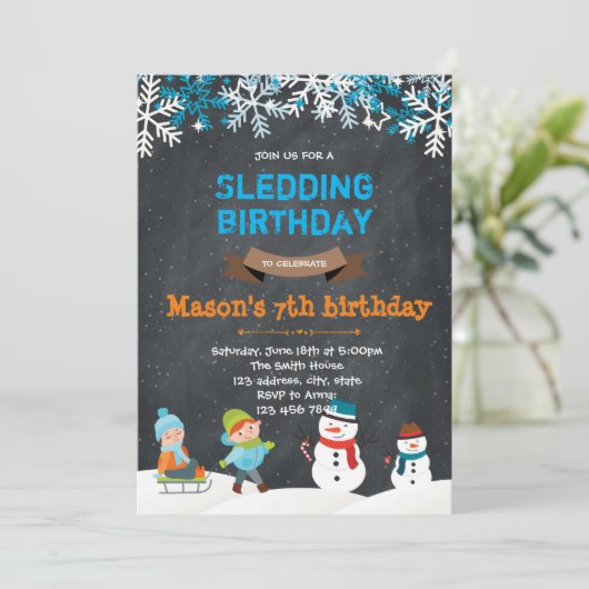 Slapende verjaardagsuitnodiging kaart (Staand voorkant)