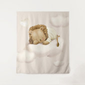 Slapende virtuele lion-Shower-achtergrond Wandkleed (Voorkant)