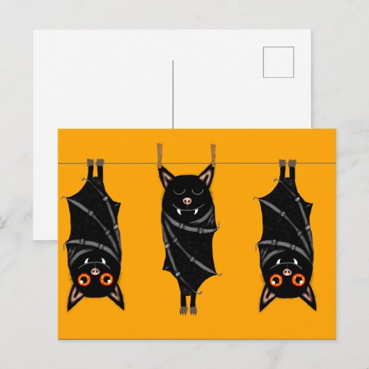 slapende vleermuizen uitnodiging briefkaart (Voorkant / Achterkant)