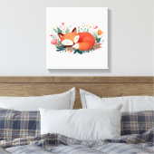 Slapende Vos Bloem Illustratie Canvas Afdruk (Insitu (Slaapkamer))