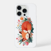 Slapende Vos Bloem Illustratie iPhone Hoesje (Achterkant)