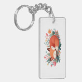 Slapende Vos Bloem Illustratie Sleutelhanger (Voorkant Links)