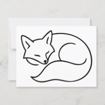 Slapende Vos Illustratie – Minimalistische Lijnkun
